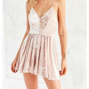 Light pink velvet romper